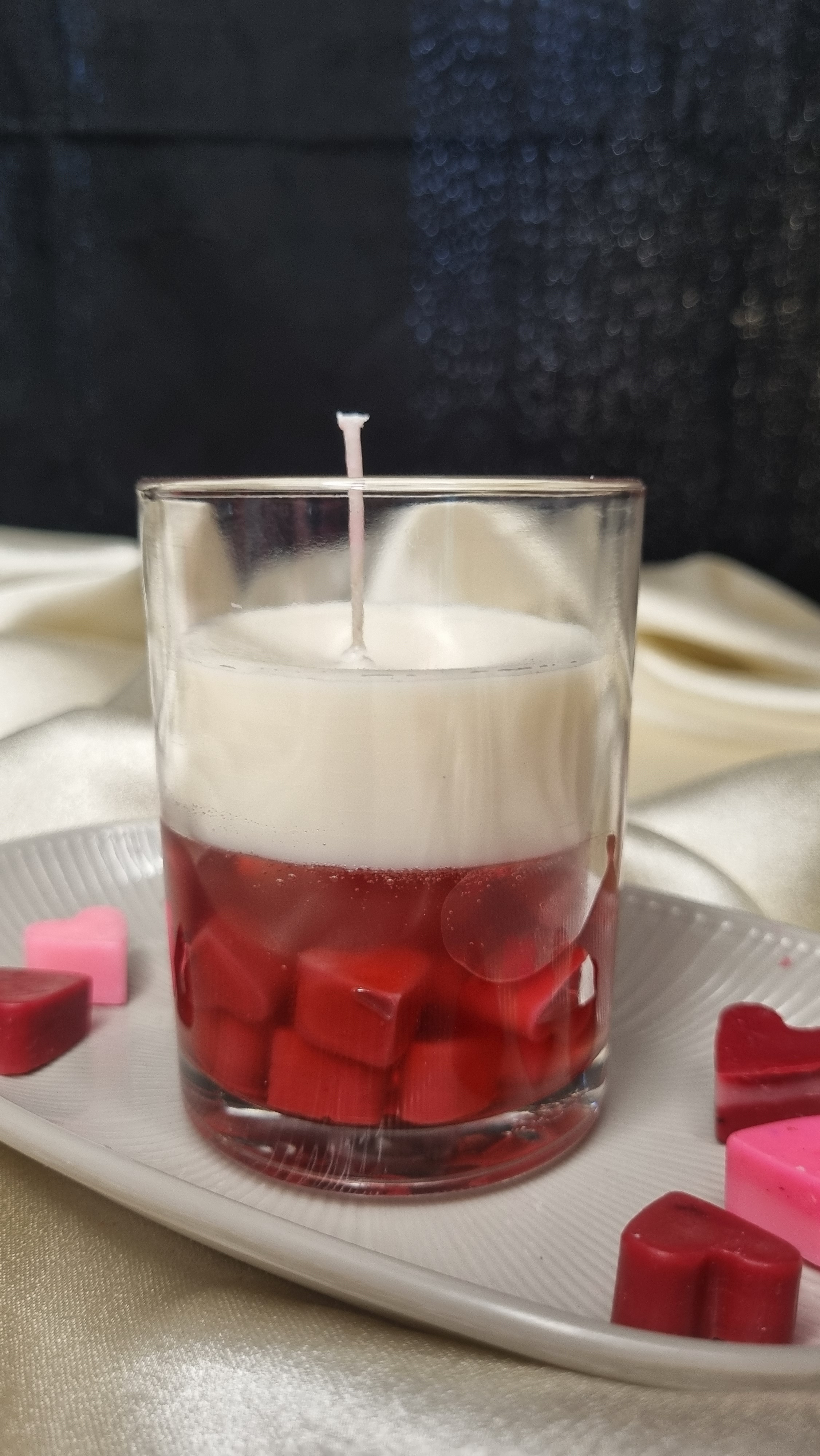 Clear Heart Glass Jar Candle